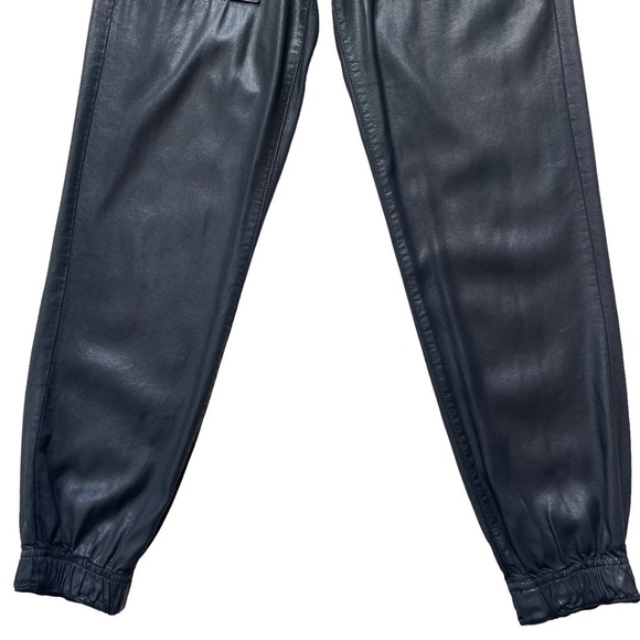 Revolve DWP Designer With Purpose Women’s Black Coated Wax Joggers Size Tencel - Picture 4 of 9